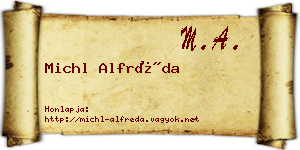 Michl Alfréda névjegykártya